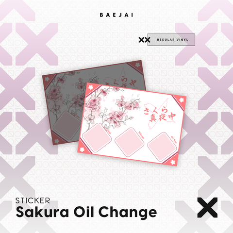Sakura Blossom Oil Change Sticker