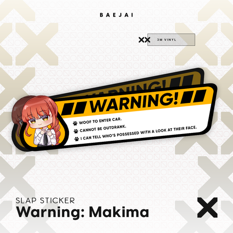 Makima Warning Sticker