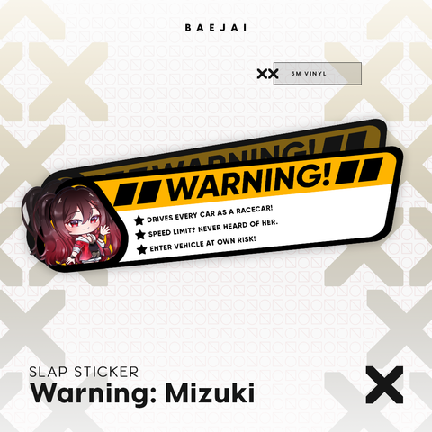 Mizuki Warning Sticker