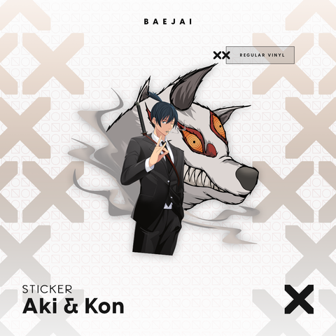 Aki & Kon Sticker