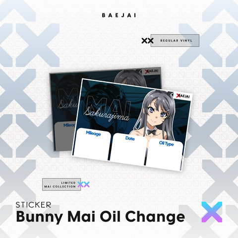 Bunny Mai Oil Change Sticker