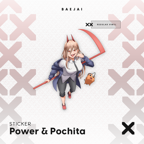 Power & Pochita Sticker